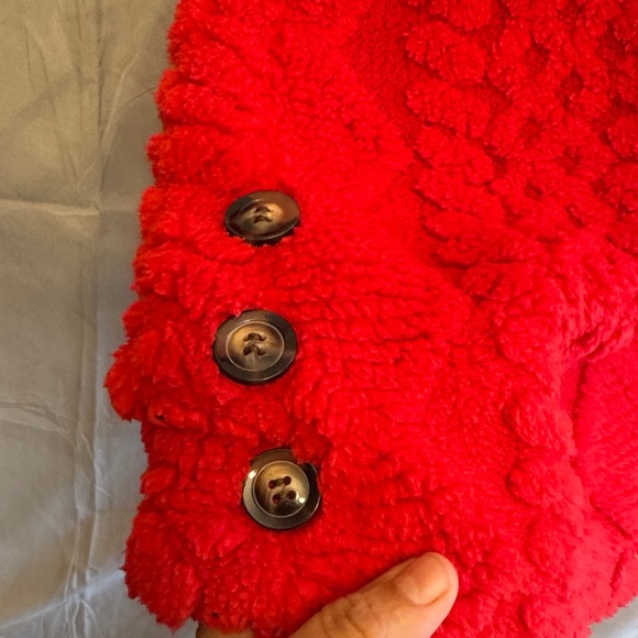 ❤️Cozy Red Button-Up Cardigan Vest - Picture 11 of 12